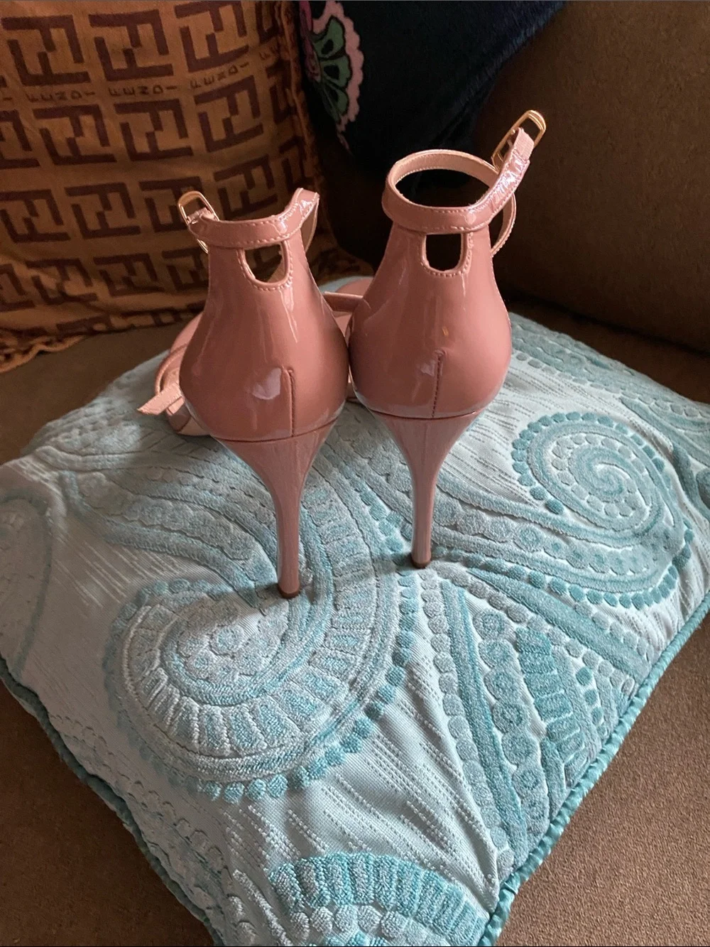 Stuart Weitzman Blush Pink Ankle-Strap Stiletto Sandals